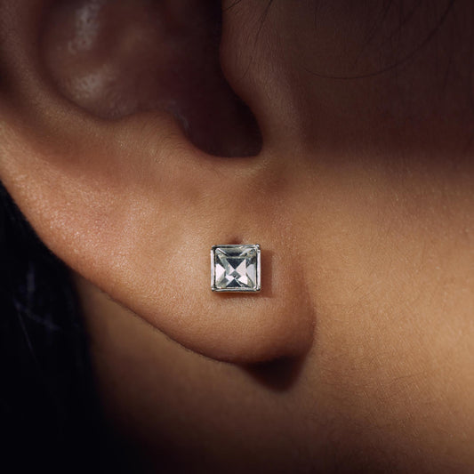 Cento Luci Perla 925 sterling silver ear studs with preciosa crystal - Parte di Me