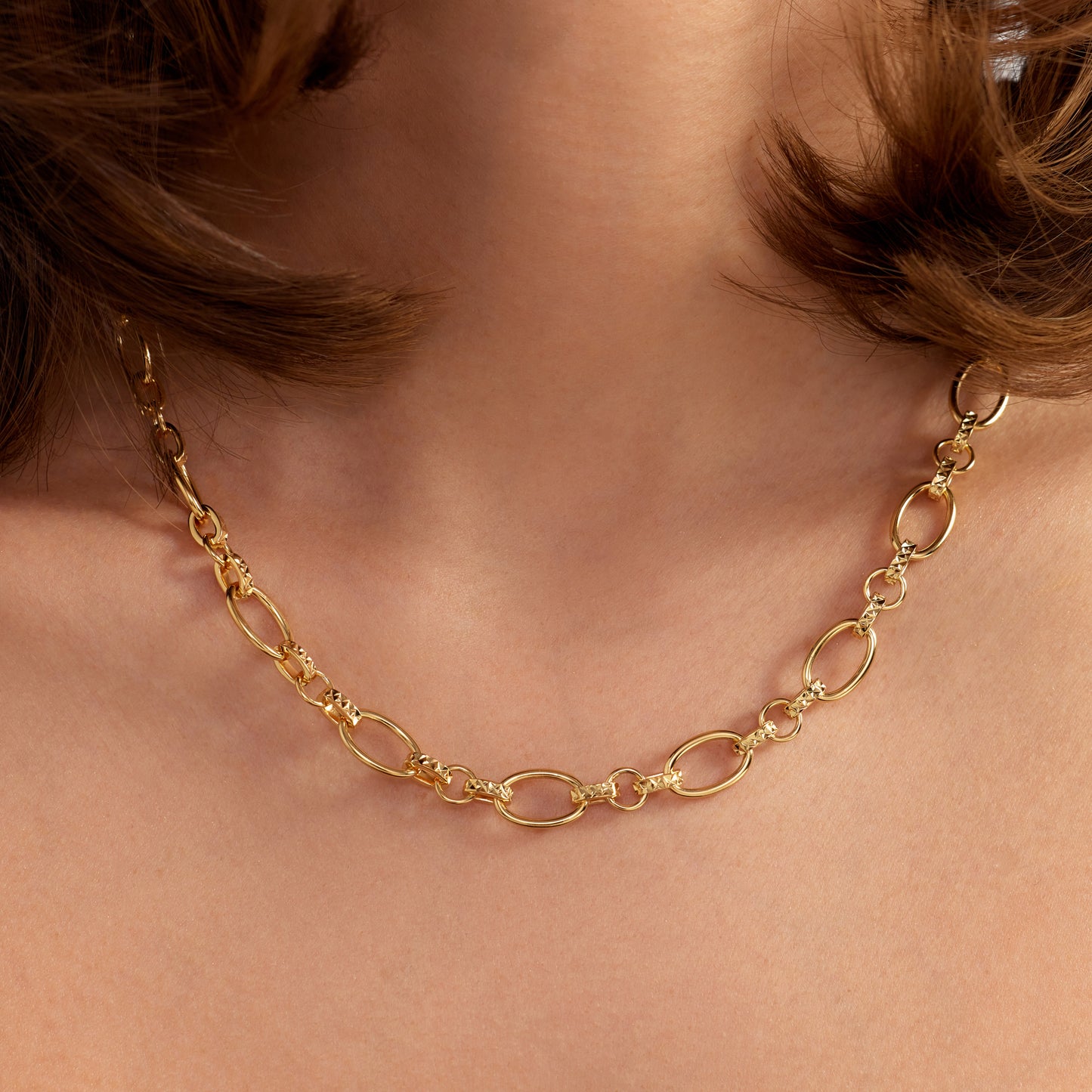 Bibbiena Poppi Clara 925 sterling silver gold plated link necklace - Parte di Me