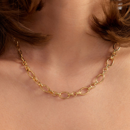 Bibbiena Poppi Lucia 925 sterling silver gold plated link necklace - Parte di Me