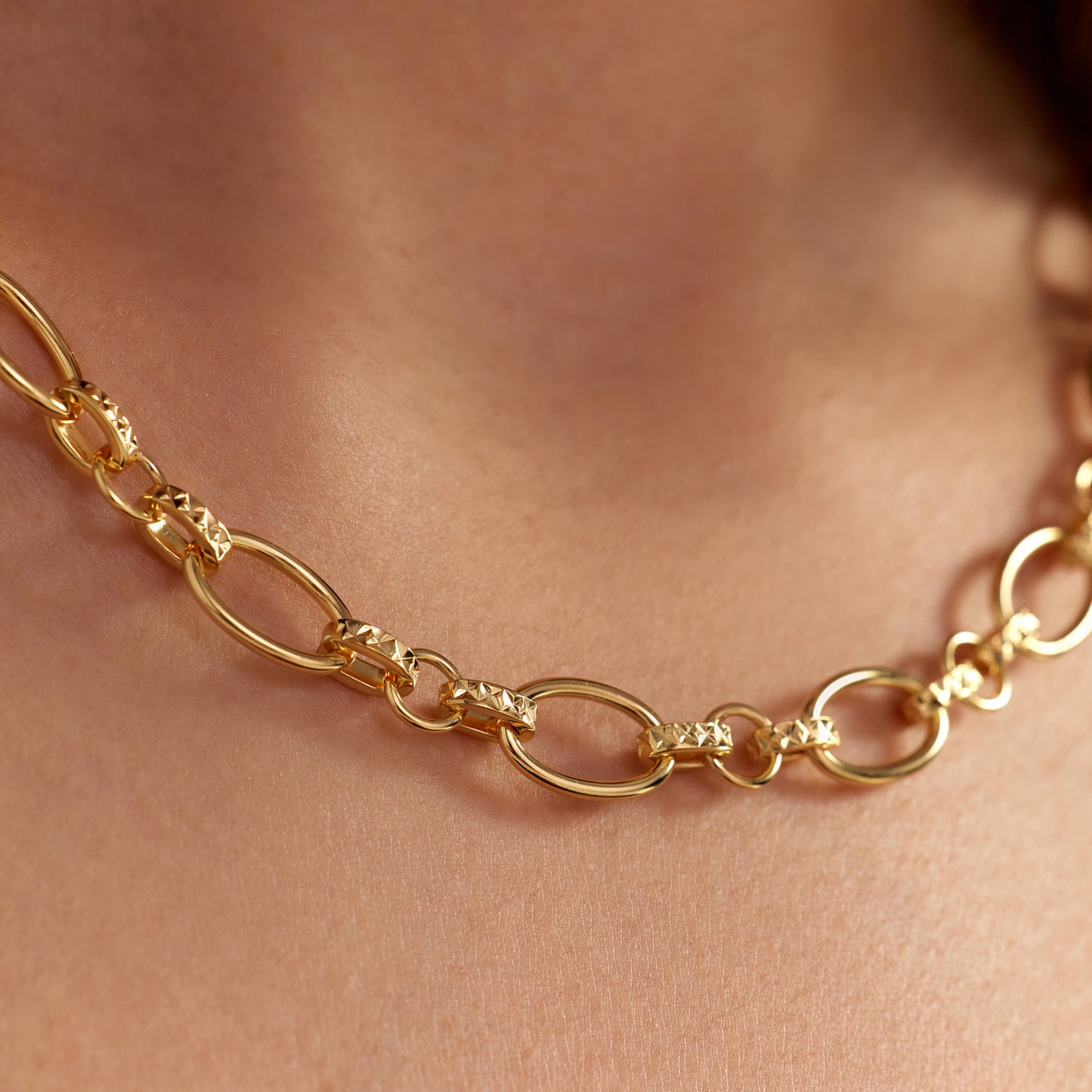 Bibbiena Poppi Clara 925 sterling silver gold plated link necklace - Parte di Me