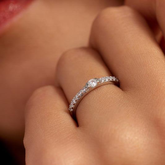 Santa Maria della Base 925 sterling silver ring with zirconia stones - Parte di Me