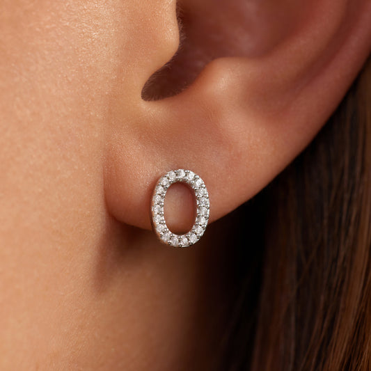 Bibbiena Poppi Clara 925 sterling silver ear studs with zirconia stones - Parte di Me