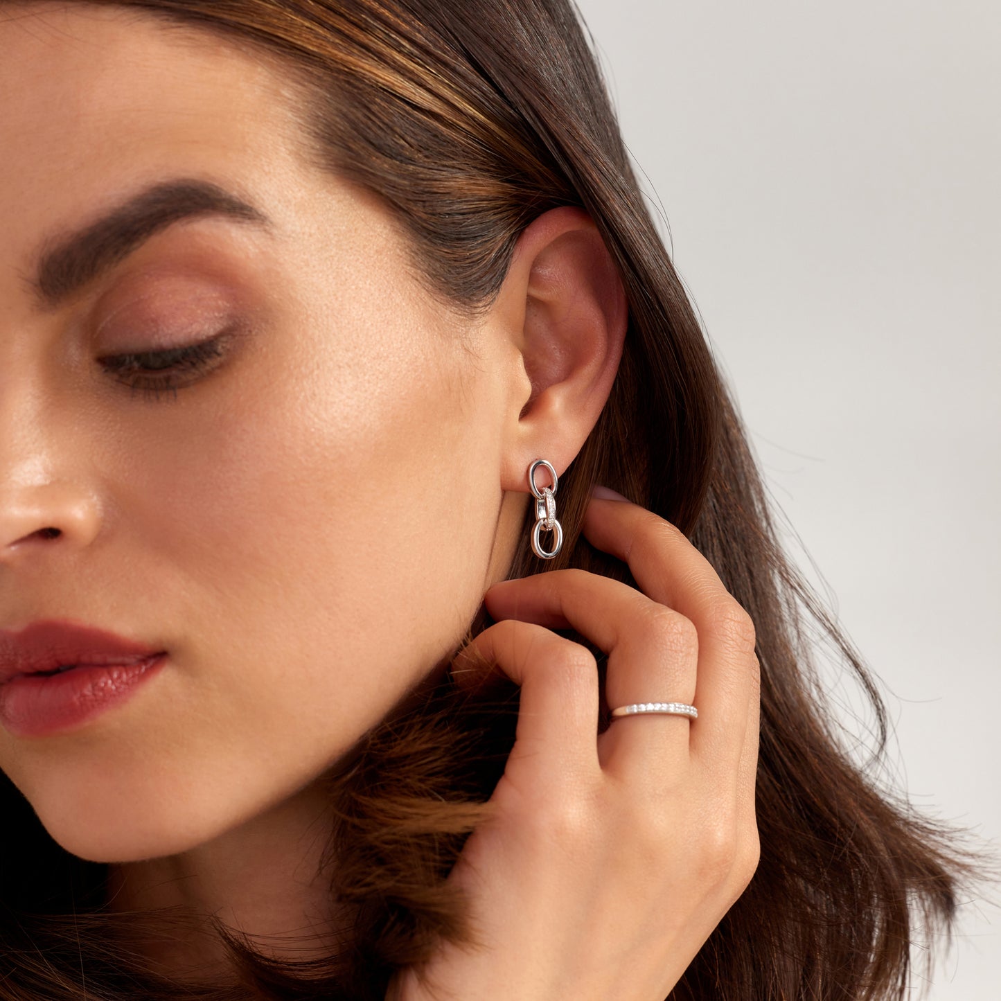 Bibbiena Poppi Clara 925 sterling silver drop earrings with zirconia stones - Parte di Me