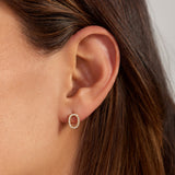 Bibbiena Poppi Clara 925 sterling silver gold plated ear studs with zirconia stones - Parte di Me