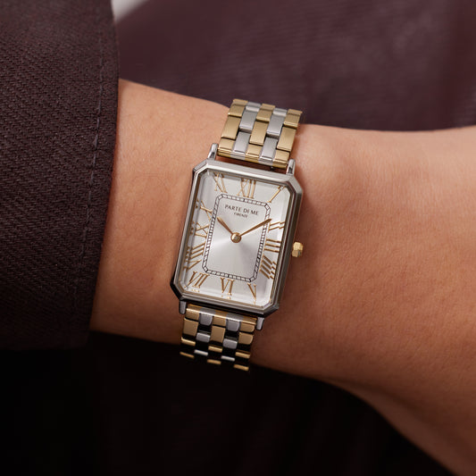 Orologio rectangular ladies watch gold and silver coloured - Parte di Me