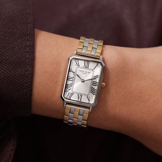 Orologio rectangular ladies watch gold and silver coloured - Parte di Me