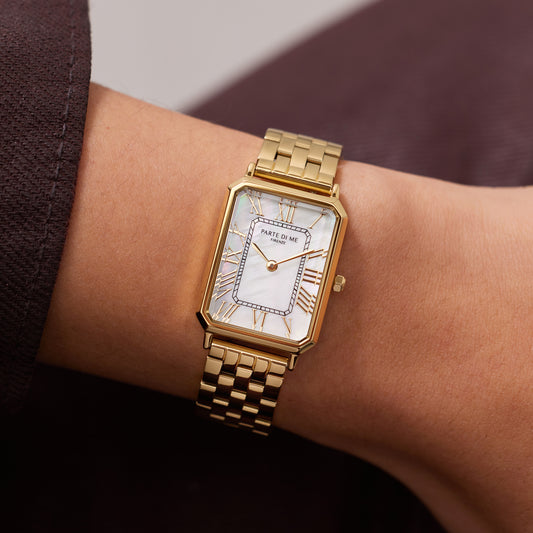 Orologio rectangular ladies watch gold coloured and mother of pearl - Parte di Me