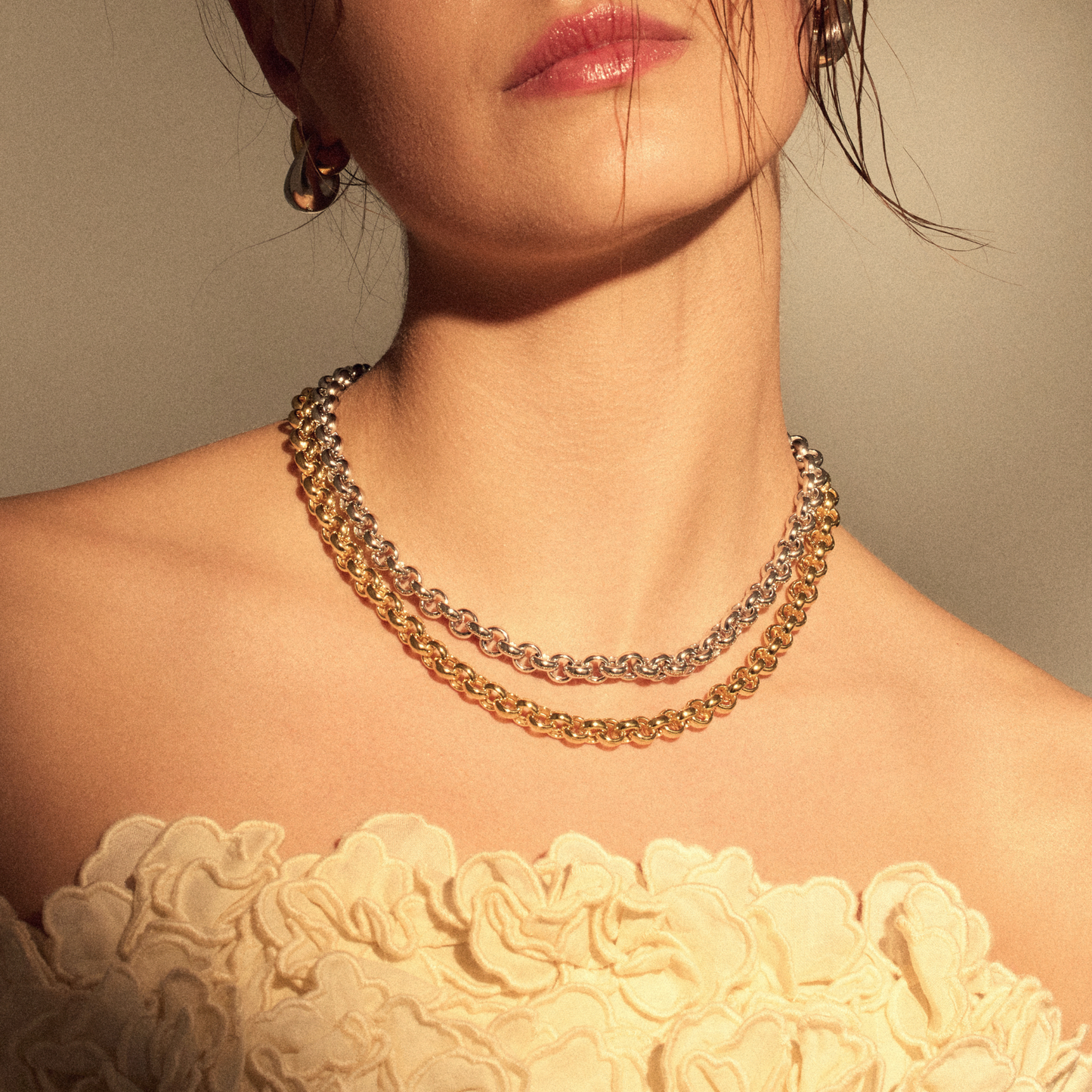 Bibbiena Poppi Lucy 925 sterling silver gold plated link necklace - Parte di Me