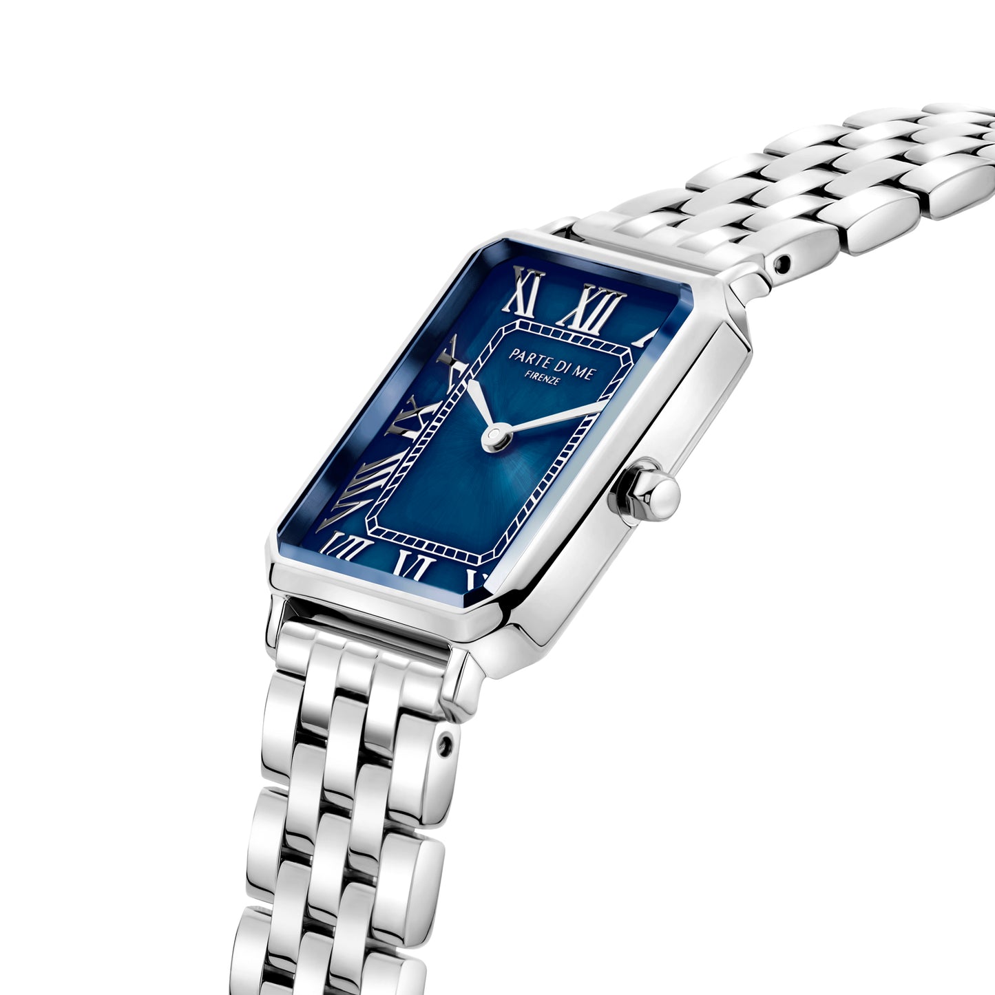 Orologio rectangular ladies watch silver coloured and dark blue - Parte di Me