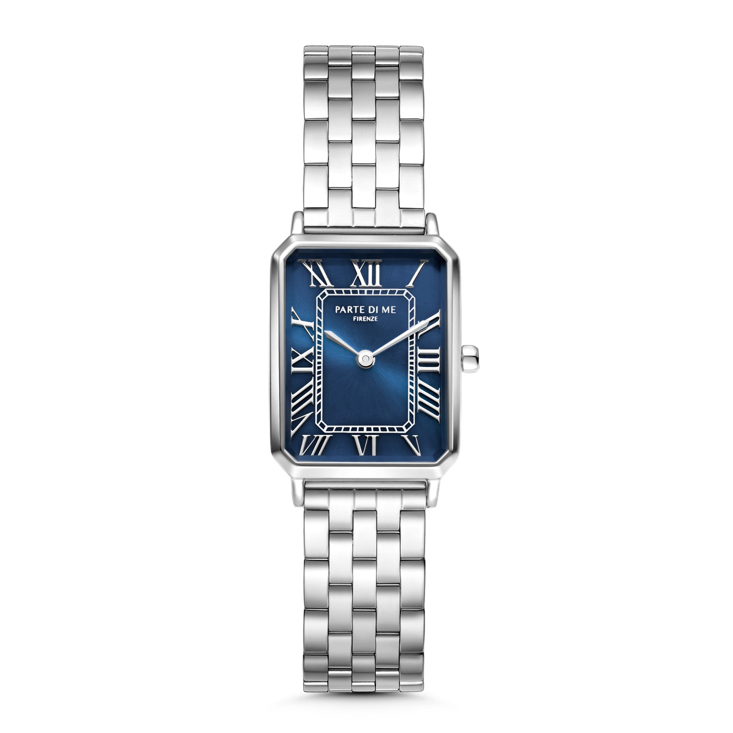 Orologio rectangular ladies watch silver coloured and dark blue - Parte di Me