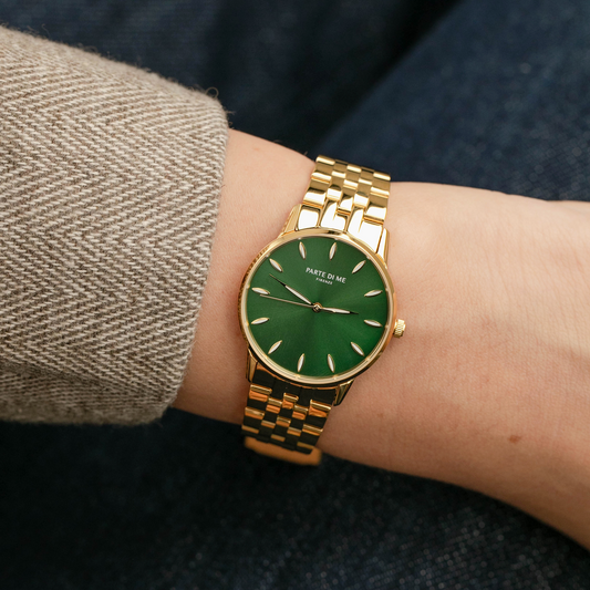 Orologio round ladies watch gold coloured and green - Parte di Me
