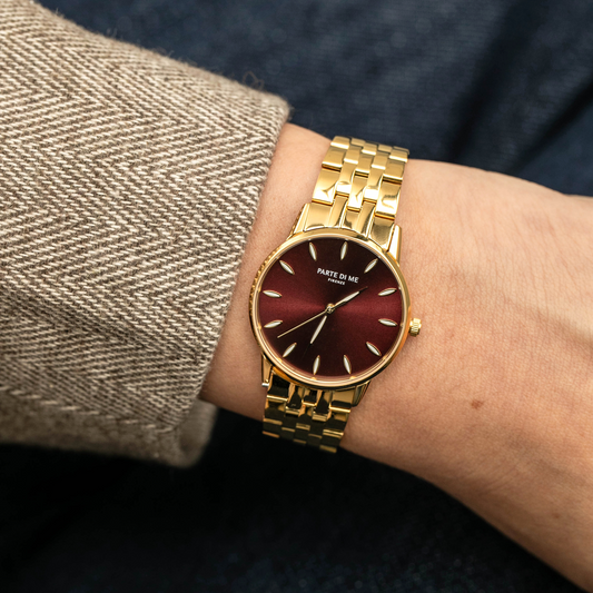 Orologio round ladies watch gold coloured and dark brown - Parte di Me