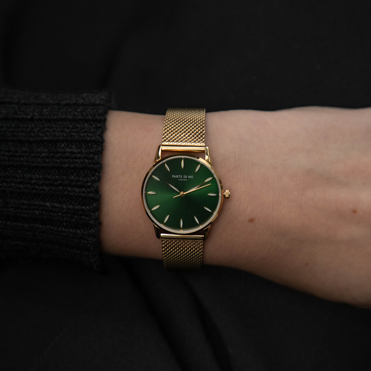 Orologio round ladies watch gold coloured and green - Parte di Me
