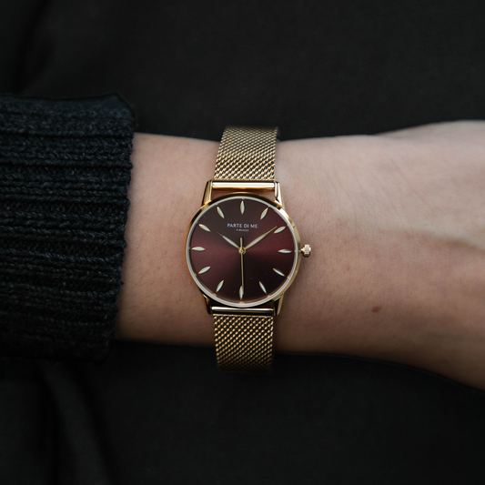 Orologio round ladies watch gold coloured and dark brown - Parte di Me
