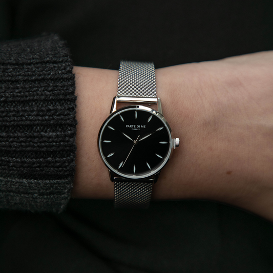 Orologio round ladies watch silver coloured and black - Parte di Me