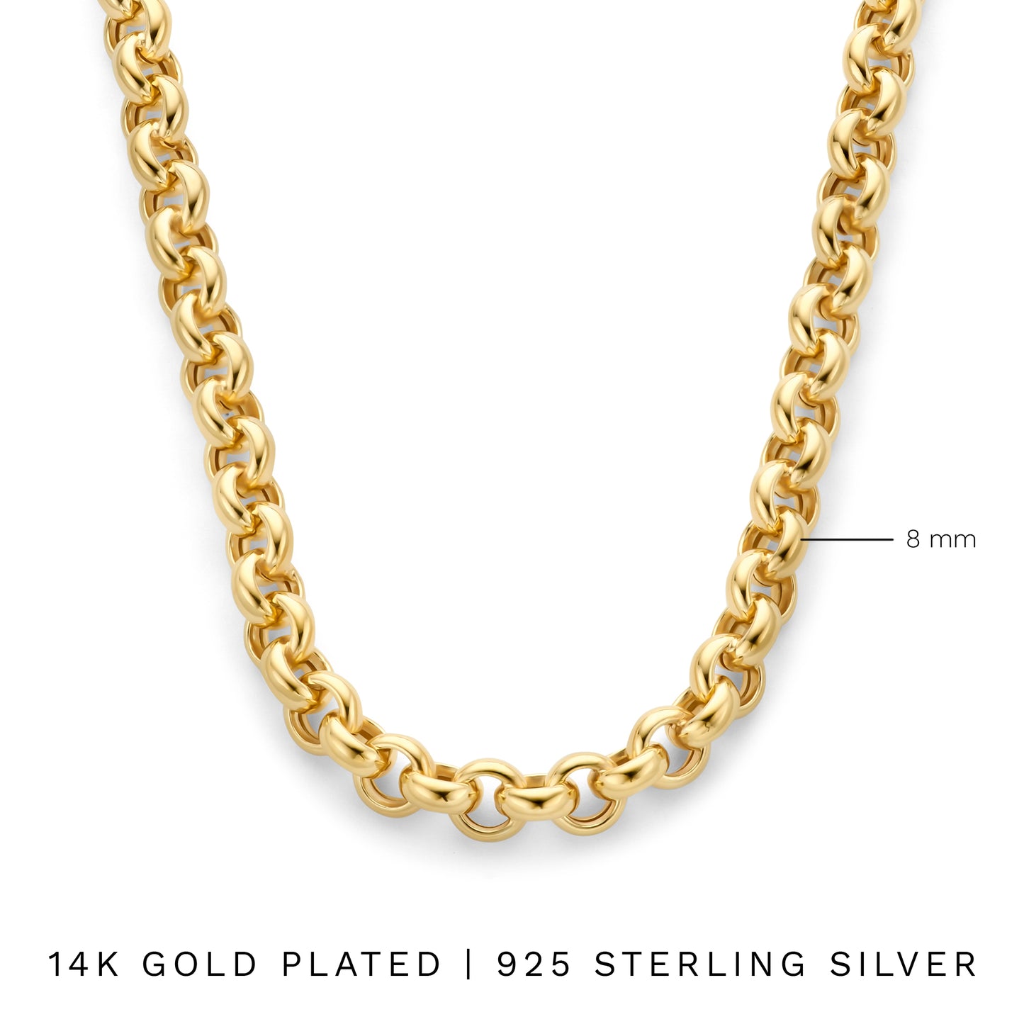 Bibbiena Poppi Lucy 925 sterling silver gold plated link necklace - Parte di Me