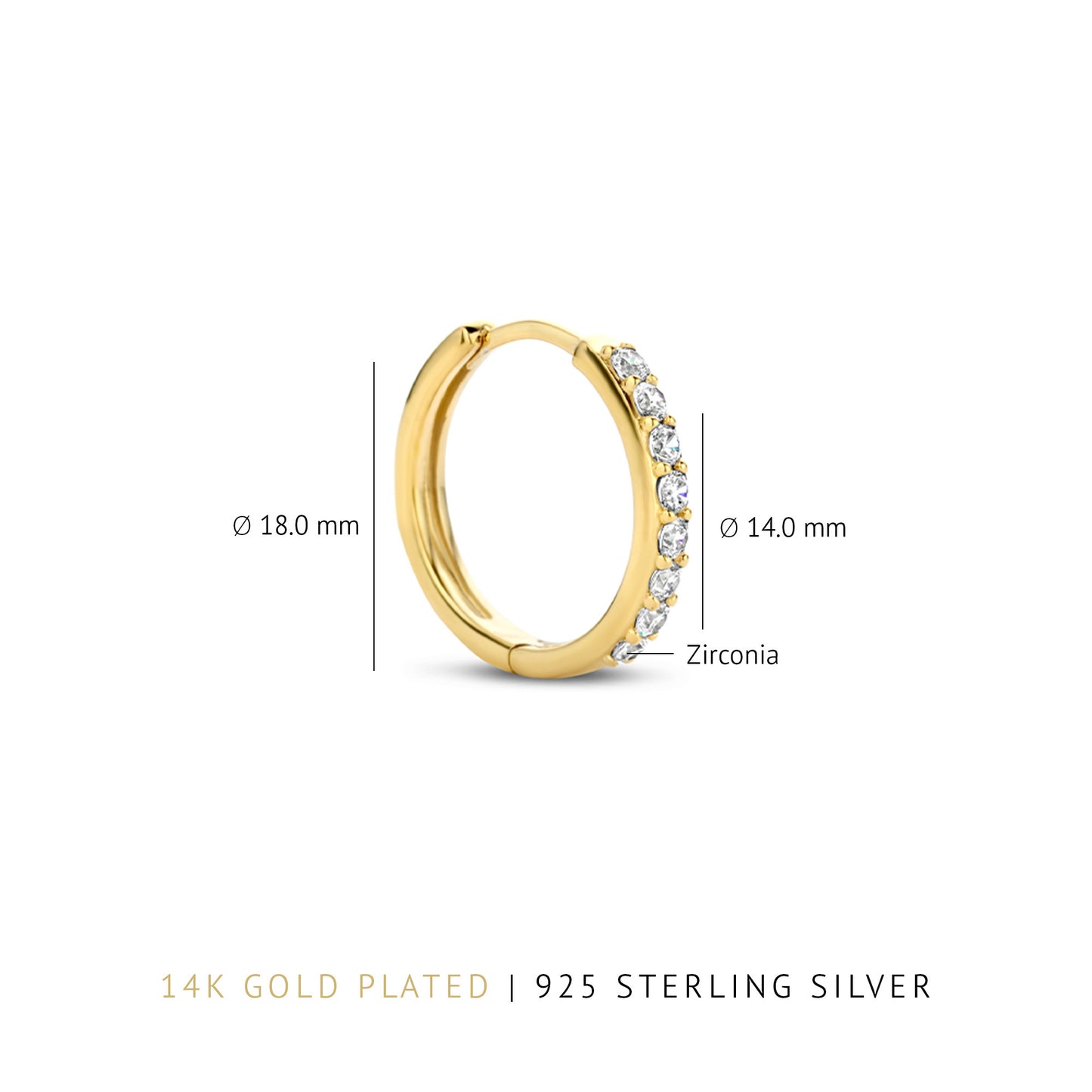 Sorprendimi 925 sterling silver gold plated earrings set with zirconia stones - Parte di Me