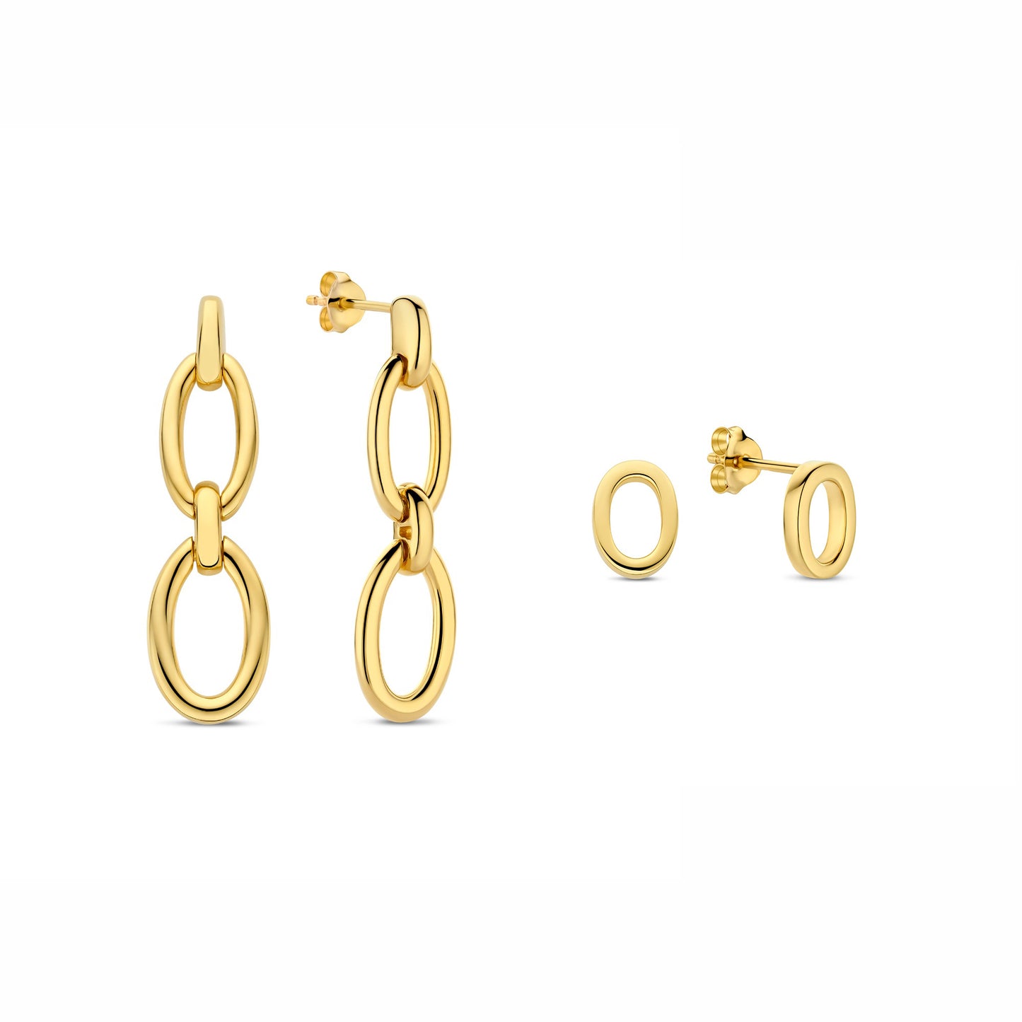Sorprendimi 925 sterling silver gold plated earrings set - Parte di Me