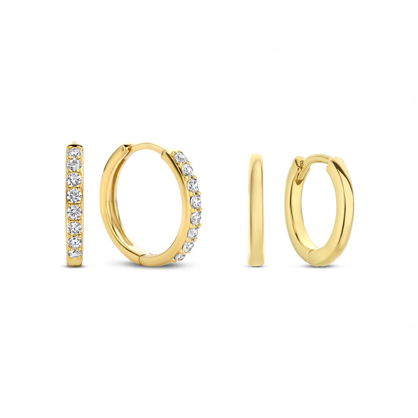 Sorprendimi 925 sterling silver gold plated earrings set with zirconia stones - Parte di Me