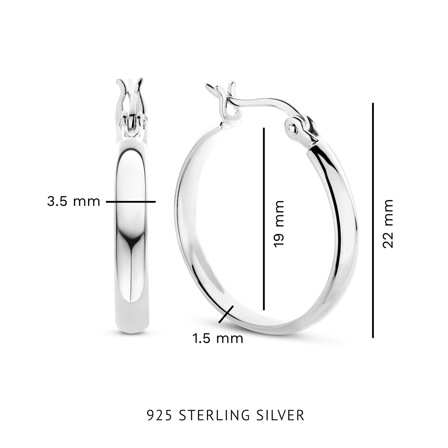 Bibbiena Poppi Casentino 925 sterling silver hoop earrings - Parte di Me