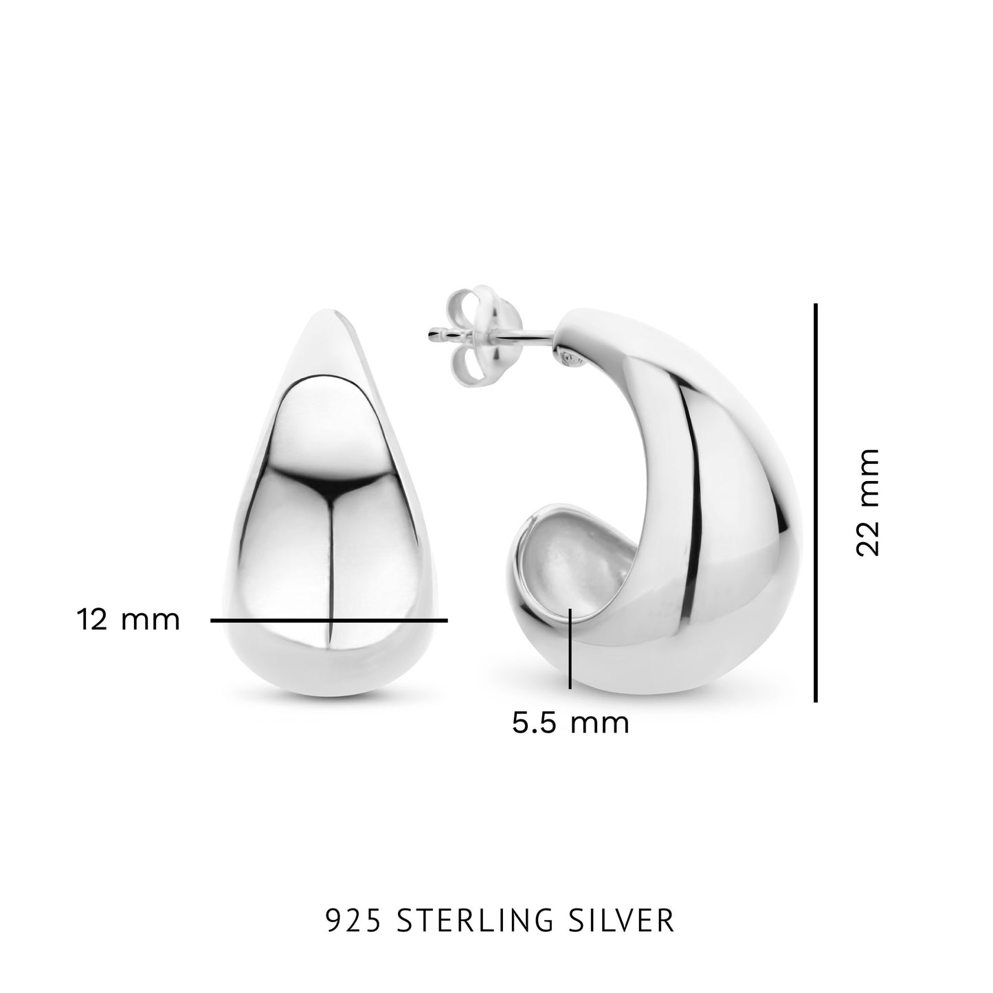 Bibbiena Poppi Casentino 925 sterling silver hoop earrings - Parte di Me