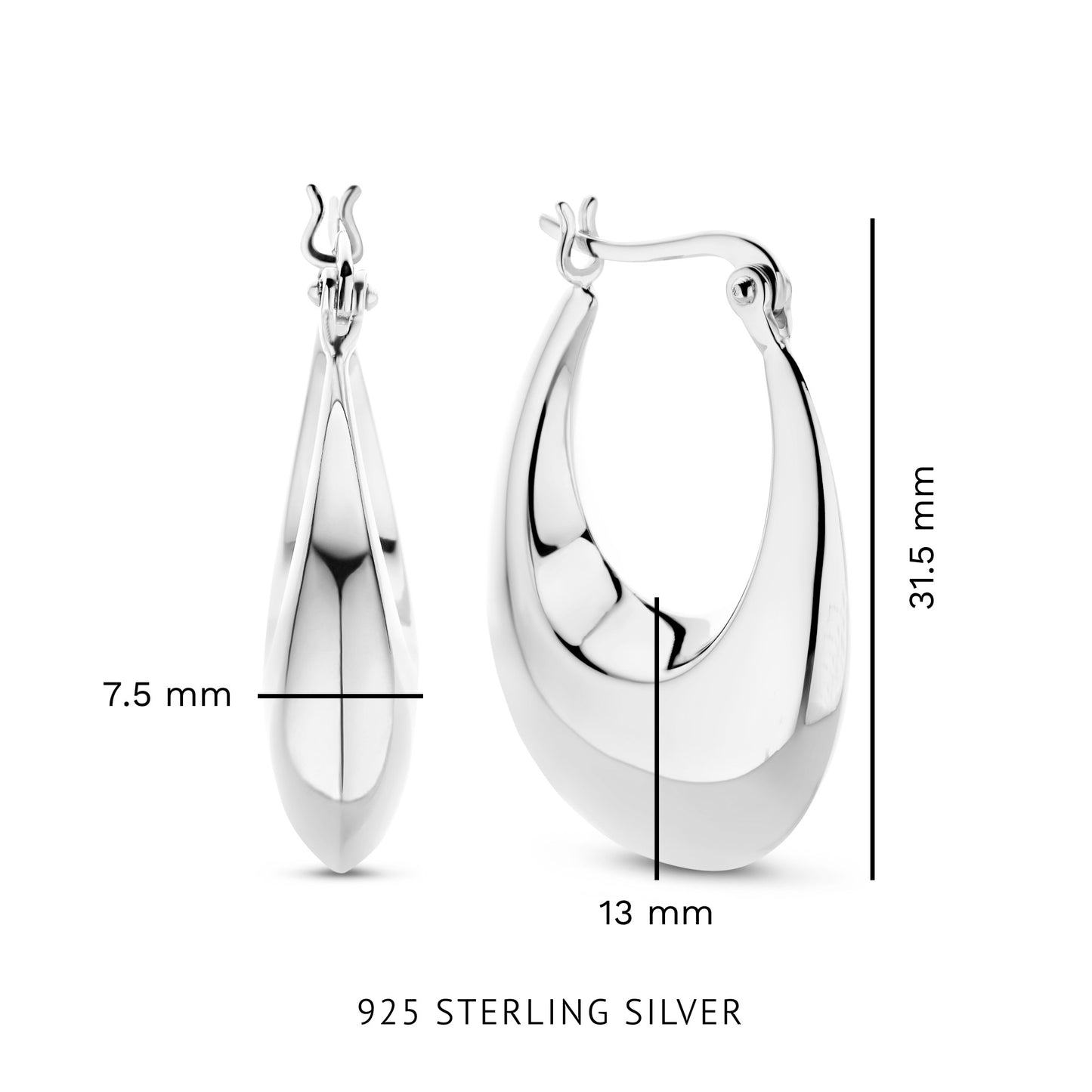 Bibbiena Poppi Casentino 925 sterling silver hoop earrings - Parte di Me