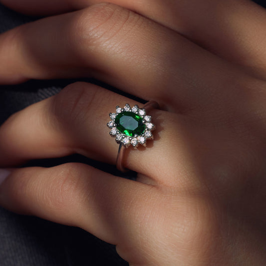 Mia Colore Verdi 925 sterling silver ring with green zirconia stone - Parte di Me