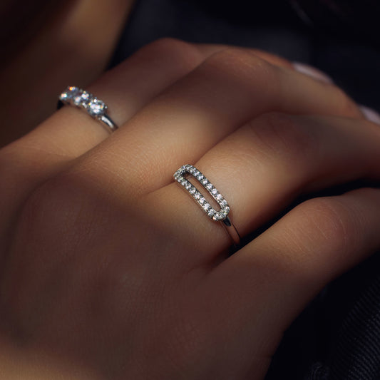 Ponte Vecchio Cartolina 925 sterling silver ring with zirconia stones - Parte di Me