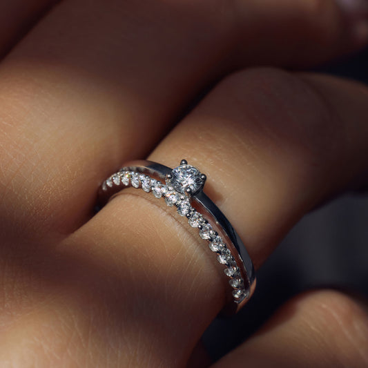 Ponte Vecchio Uffizi 925 sterling silver ring with zirconia stones - Parte di Me