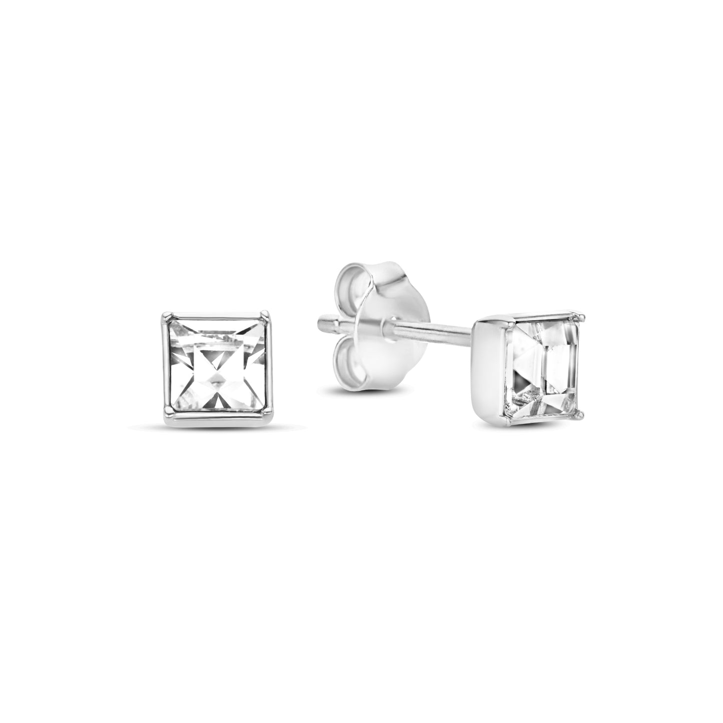 Cento Luci Perla 925 sterling silver ear studs with preciosa crystal - Parte di Me