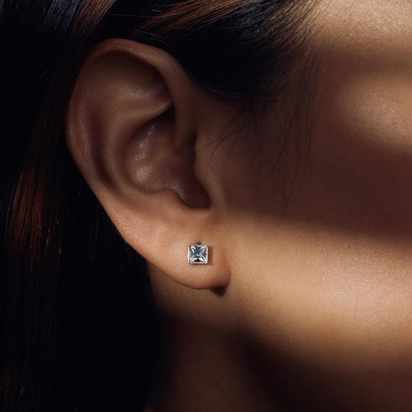 Cento Luci Perla 925 sterling silver ear studs with preciosa crystal - Parte di Me