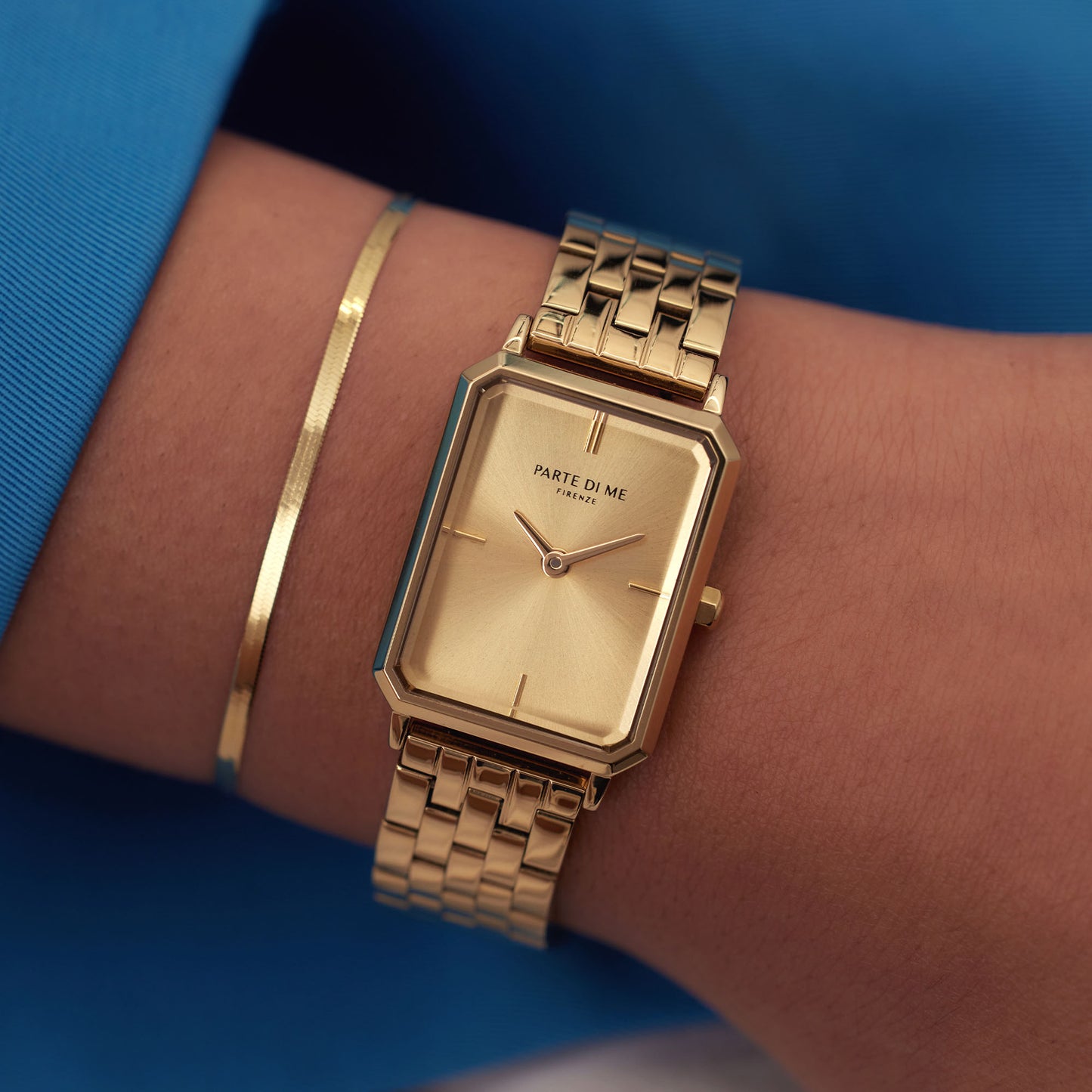 Sorprendimi gold coloured watch and 925 sterling silver gold plated bracelet - Parte di Me