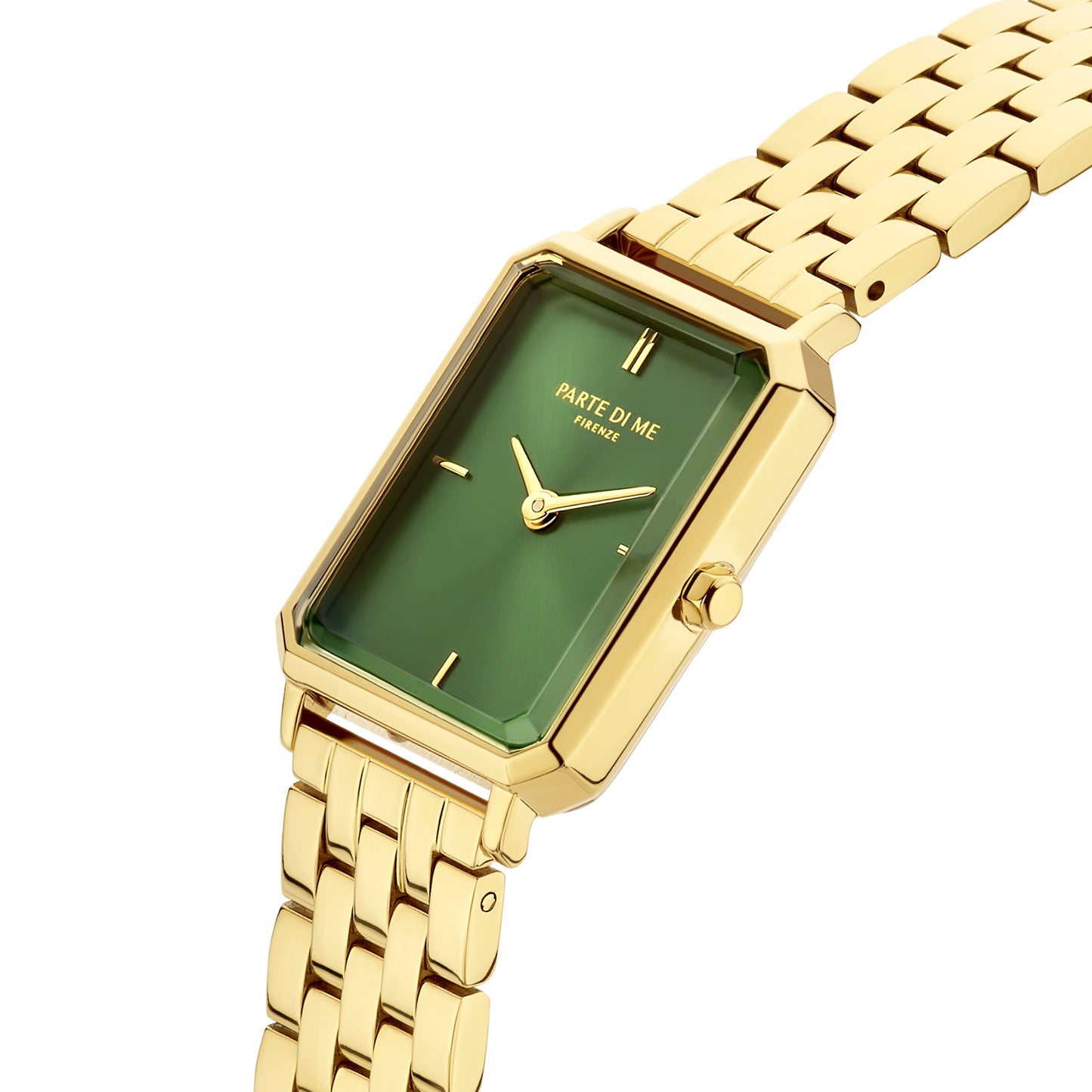 Orologio rectangular ladies watch gold coloured and green - Parte di Me