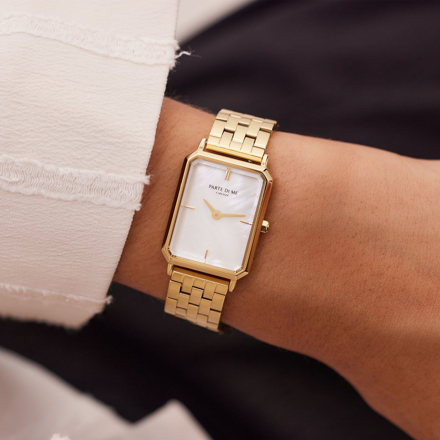 Orologio rectangular ladies watch gold coloured and mother of pearl - Parte di Me