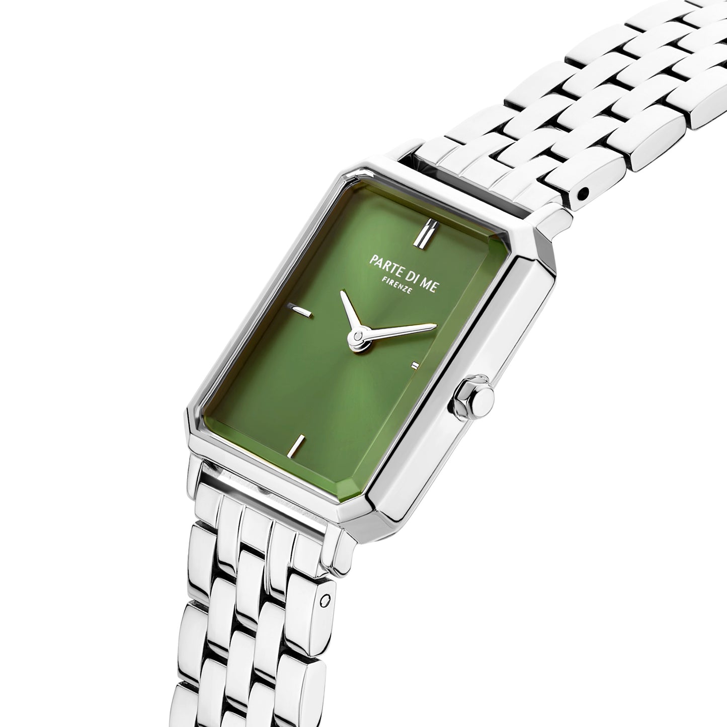 Orologio rectangular ladies watch silver coloured and green - Parte di Me