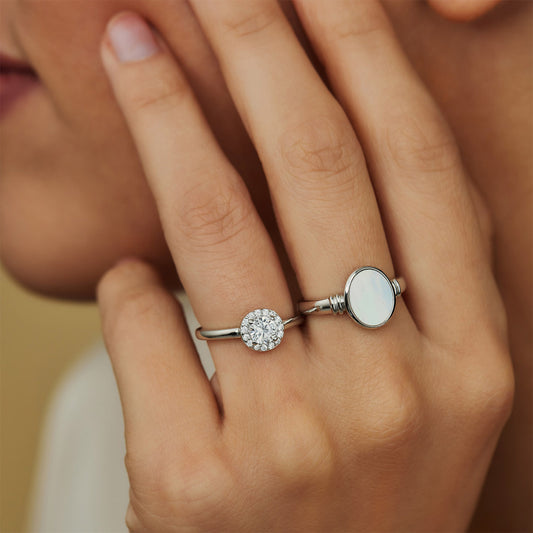 Ponte Vecchio Dalia 925 sterling silver ring with zirconia stone - Parte di Me