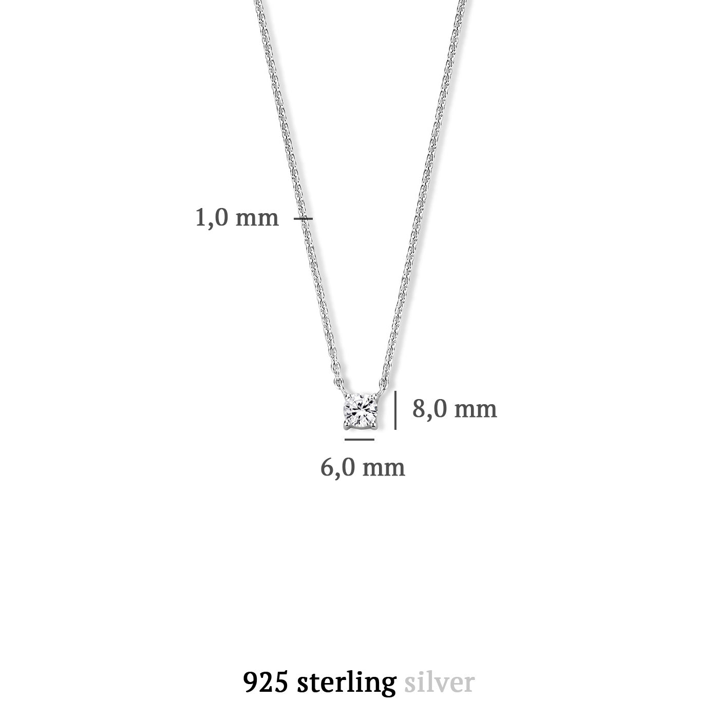 Ponte Vecchio Sofia 925 sterling silver necklace with zirconia stone - Parte di Me