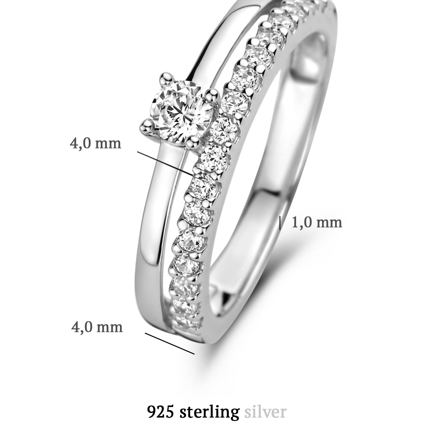 Ponte Vecchio Uffizi 925 sterling silver ring with zirconia stones - Parte di Me