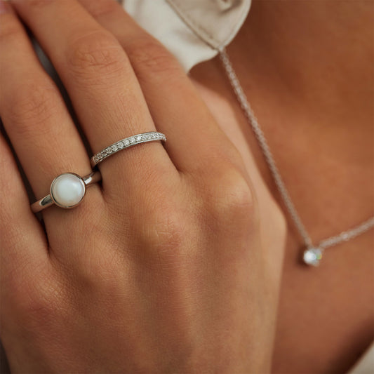 Brioso Cortona Bella 925 sterling silver ring with freshwater pearl - Parte di Me