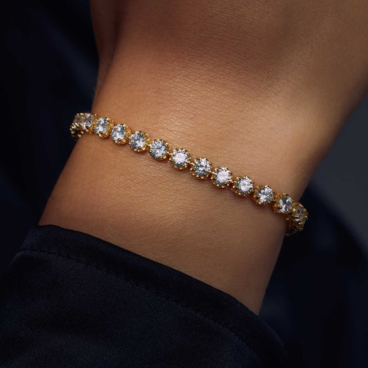 Santa Maria della Base 925 sterling silver gold plated bracelet with zirconia stones - Parte di Me