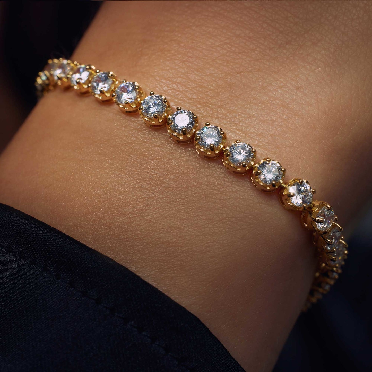 Santa Maria della Base 925 sterling silver gold plated bracelet with zirconia stones - Parte di Me