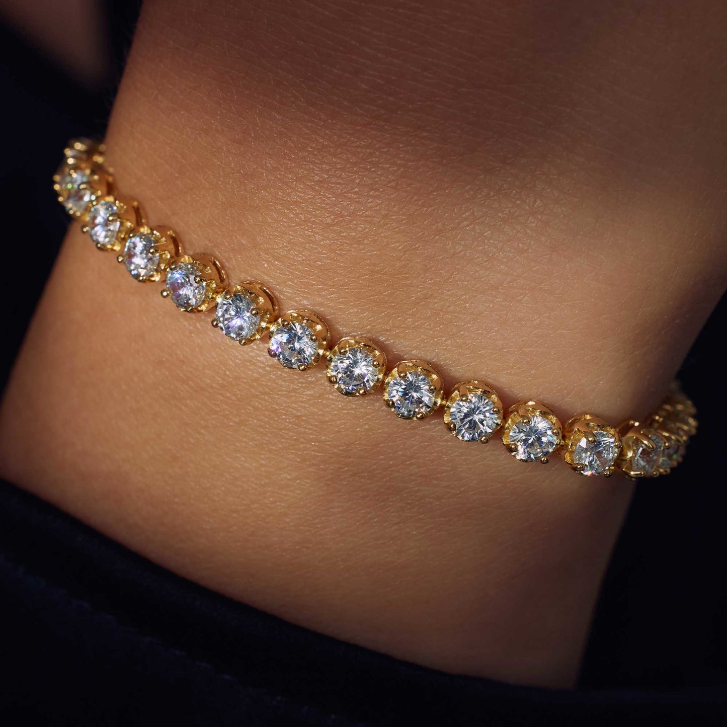 Santa Maria della Base 925 sterling silver gold plated bracelet with zirconia stones - Parte di Me