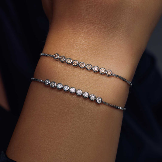 Mia Colore Arosa 925 sterling silver bracelet with pink zirconia stones - Parte di Me