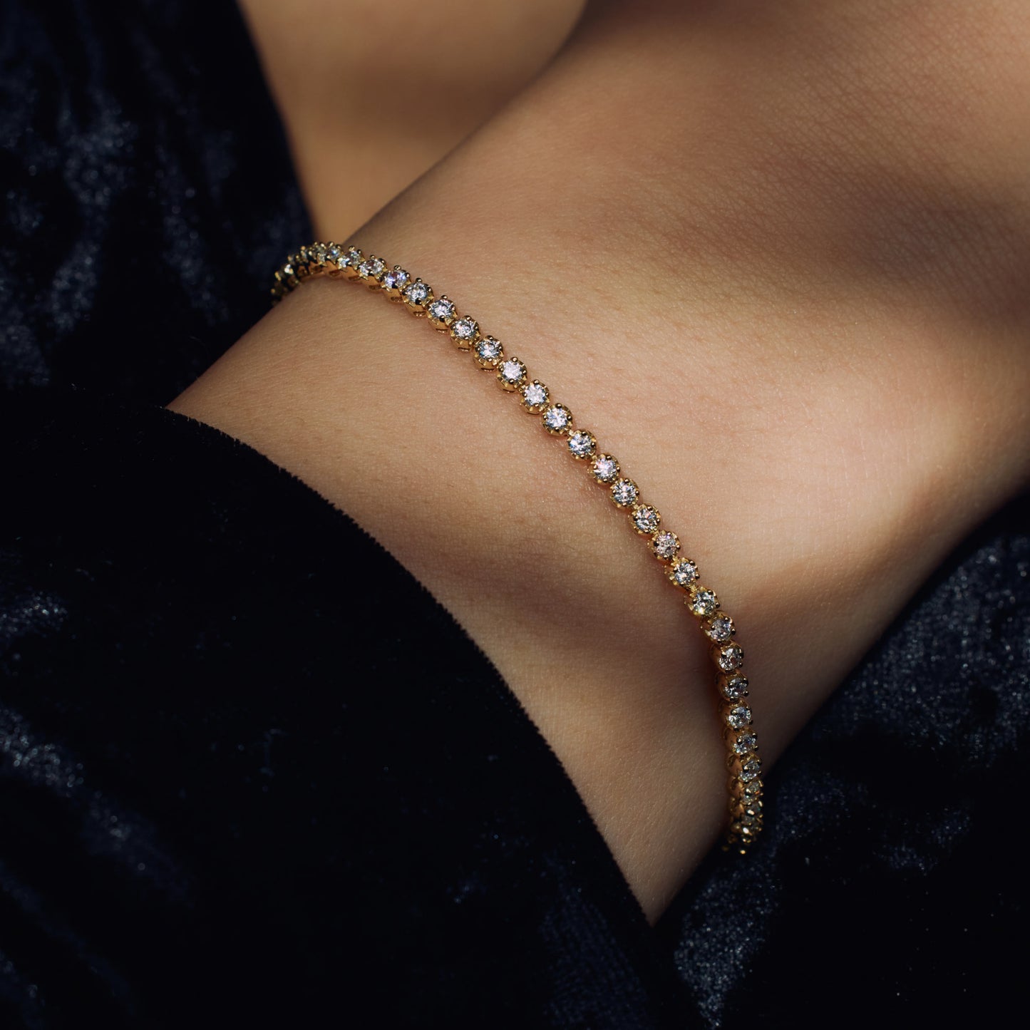 Santa Maria della Base 925 sterling silver gold plated bracelet with zirconia stones - Parte di Me