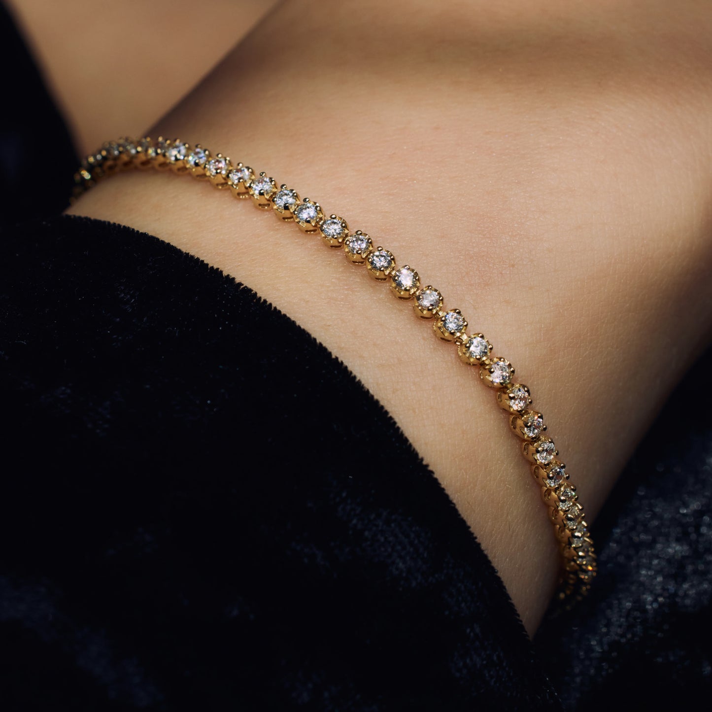 Santa Maria della Base 925 sterling silver gold plated bracelet with zirconia stones - Parte di Me