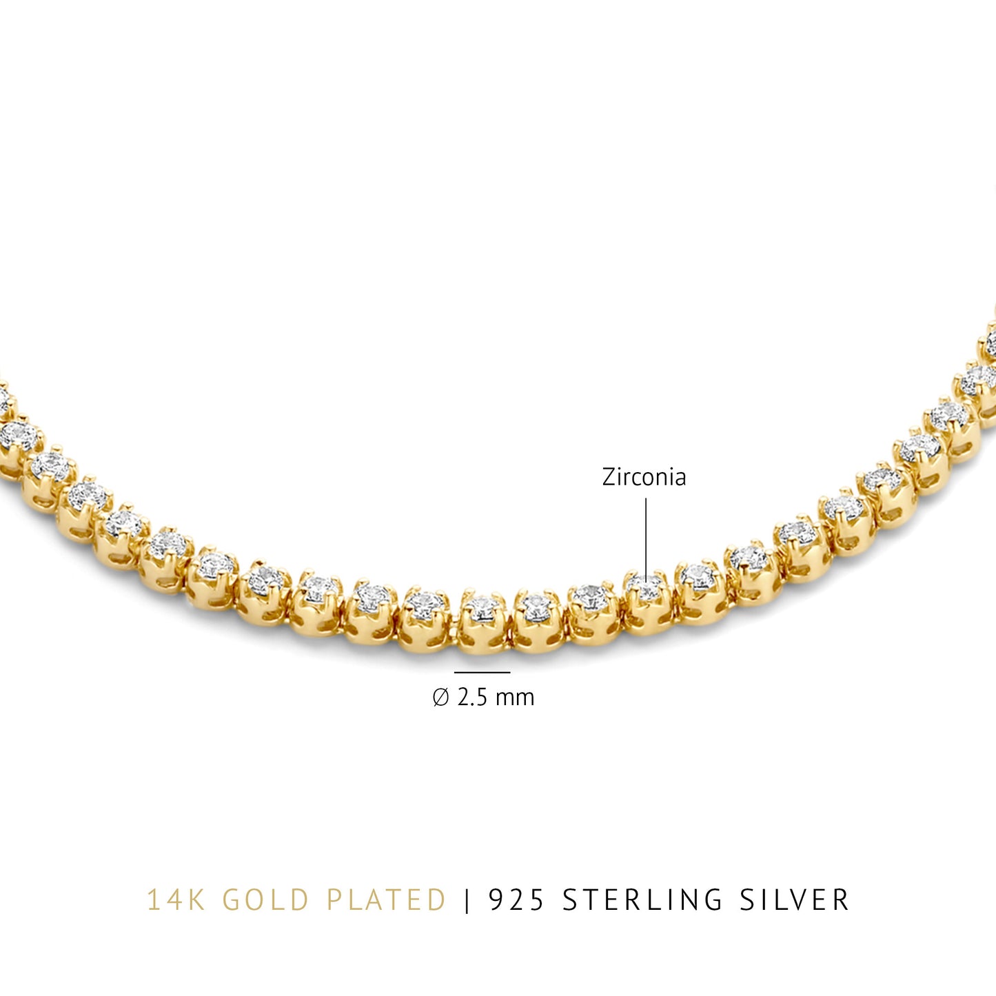 Santa Maria della Base 925 sterling silver gold plated bracelet with zirconia stones - Parte di Me