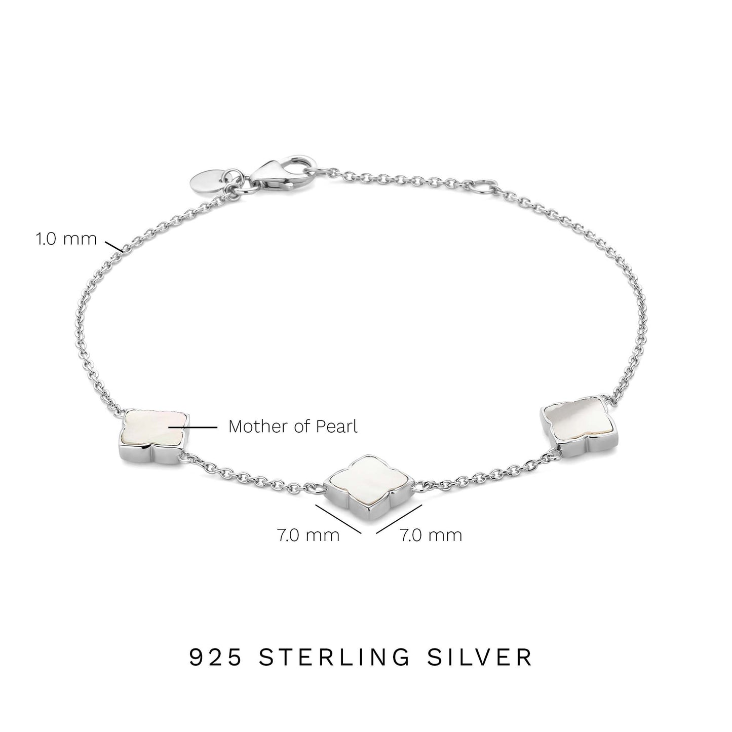 Brioso Cortona Dara 925 sterling silver bracelet with mother of pearl - Parte di Me