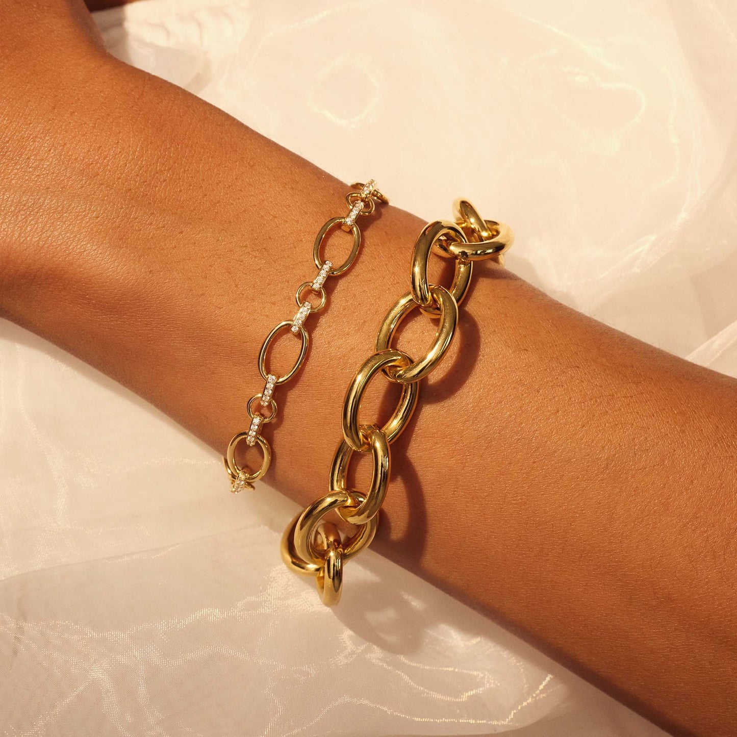 Bibbiena Poppi Adriane 925 sterling silver gold plated link bracelet - Parte di Me