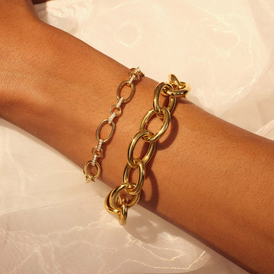 Bibbiena Poppi Adriane 925 sterling silver gold plated link bracelet - Parte di Me