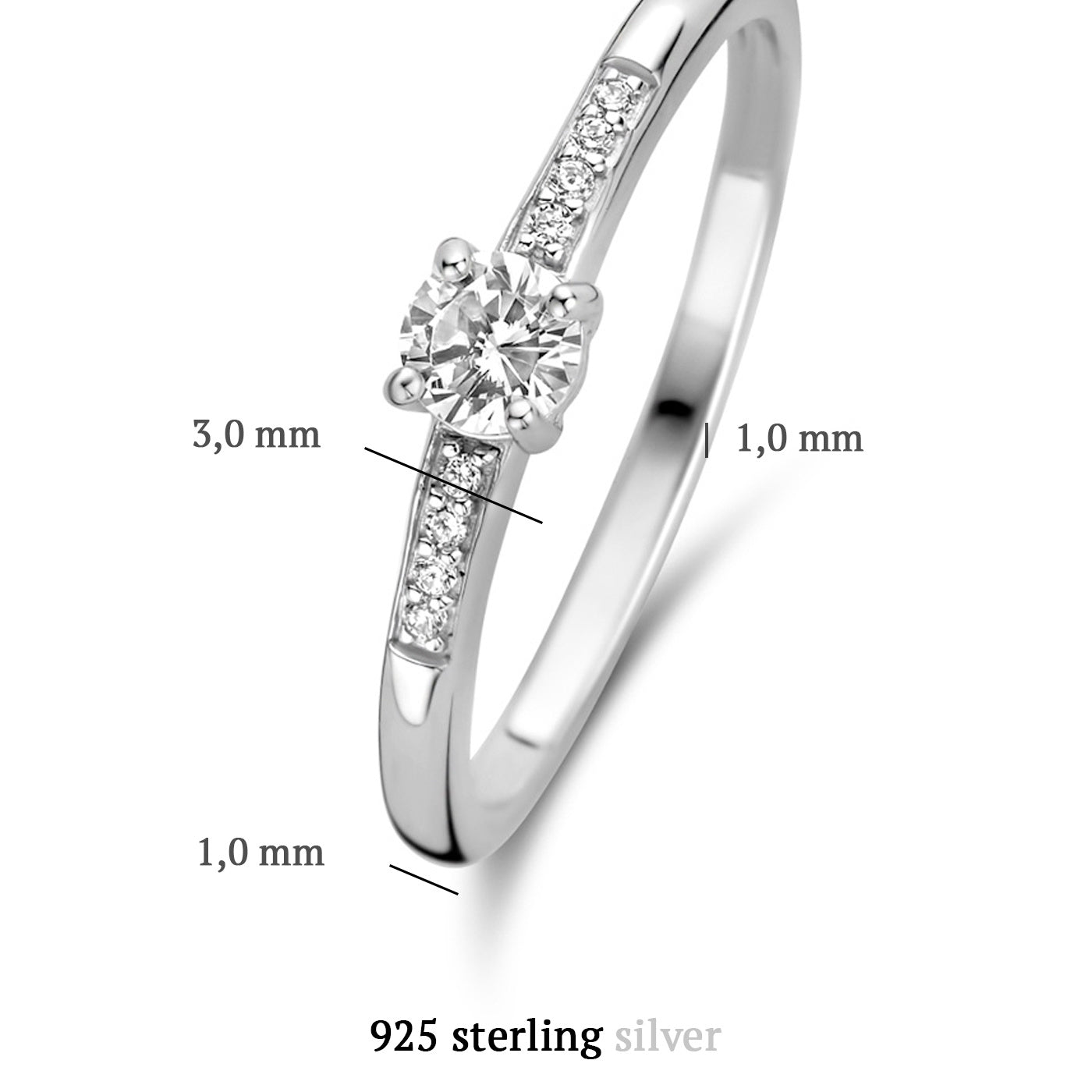 Ponte Vecchio Santa Trinita 925 sterling silver ring with zirconia stones - Parte di Me